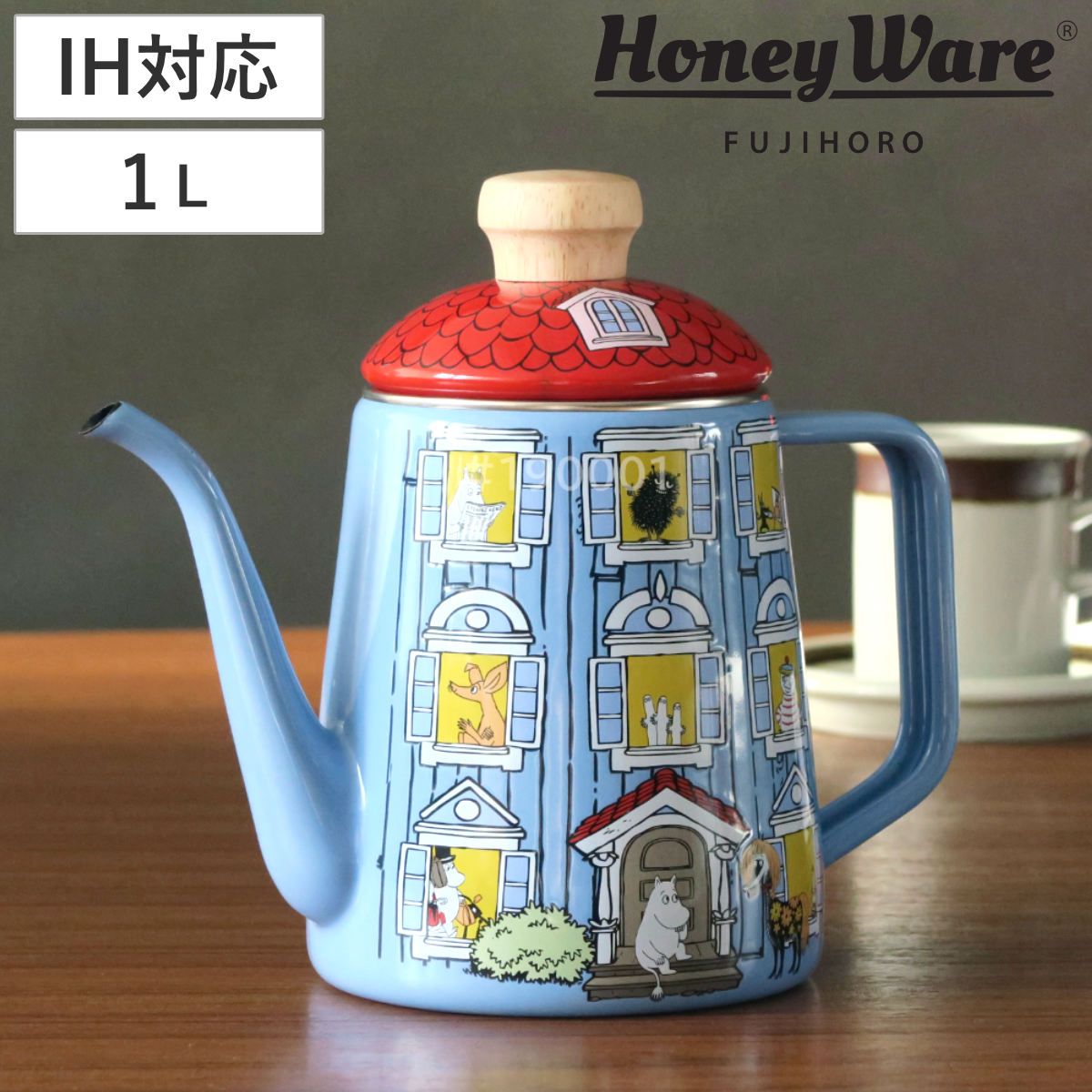 Honey Ware 富士　コーヒー　琺瑯　ディズニー　ケトル　ミッキー 富士ホーロー ドリップケトル 1L ムーミンハウス Honey Ware ハニー