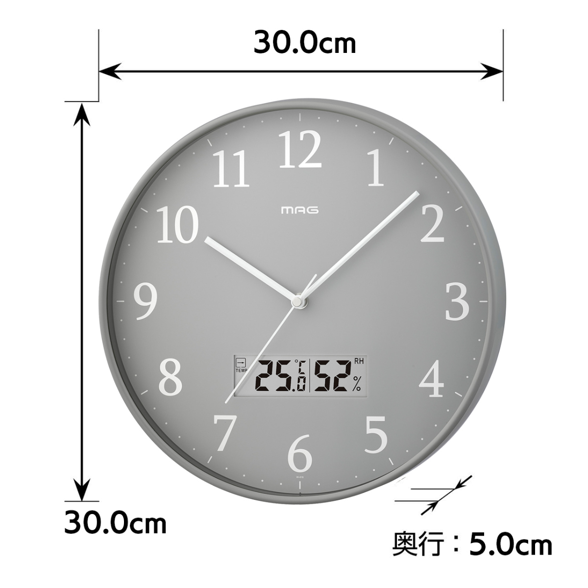 掛け時計 グリージョ 電波時計 ステップ秒針 ...の詳細画像3