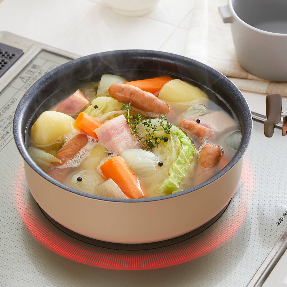 和多鍋様 リクエスト 3点 まとめ商品 和らぎ ステンレス製ガラス蓋付卓上鍋26cm HB-4788