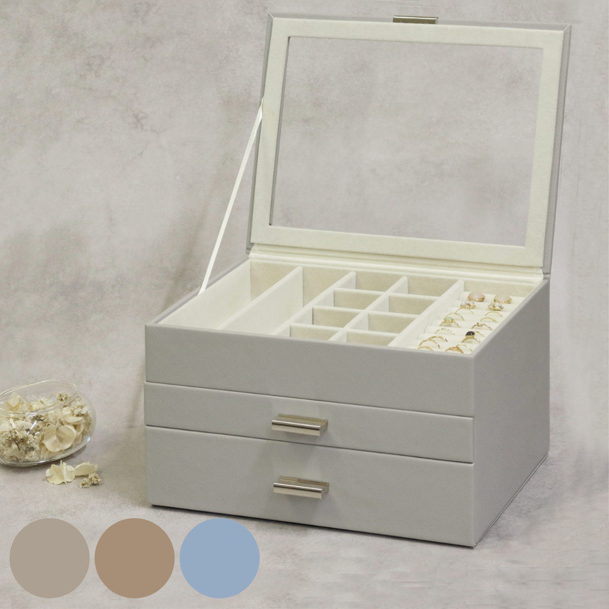 アクセサリーケース ジュエリーボックス Asha 2段 （ 収納 ジュエリー