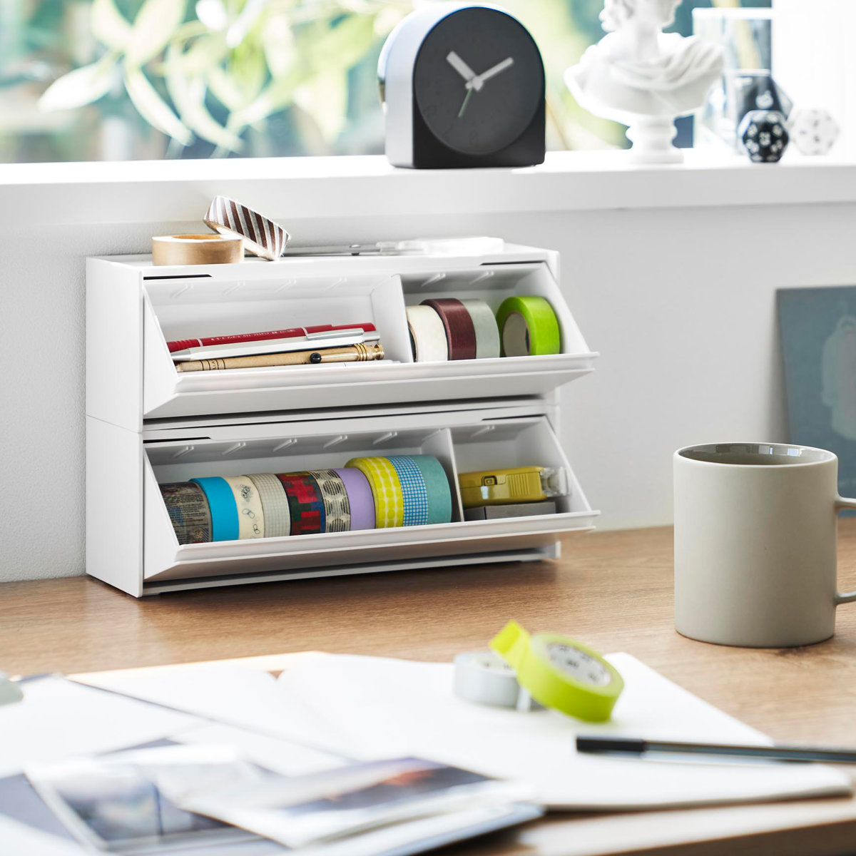 tower 山崎実業 マグネットマスキングテープ収納ケース タワー