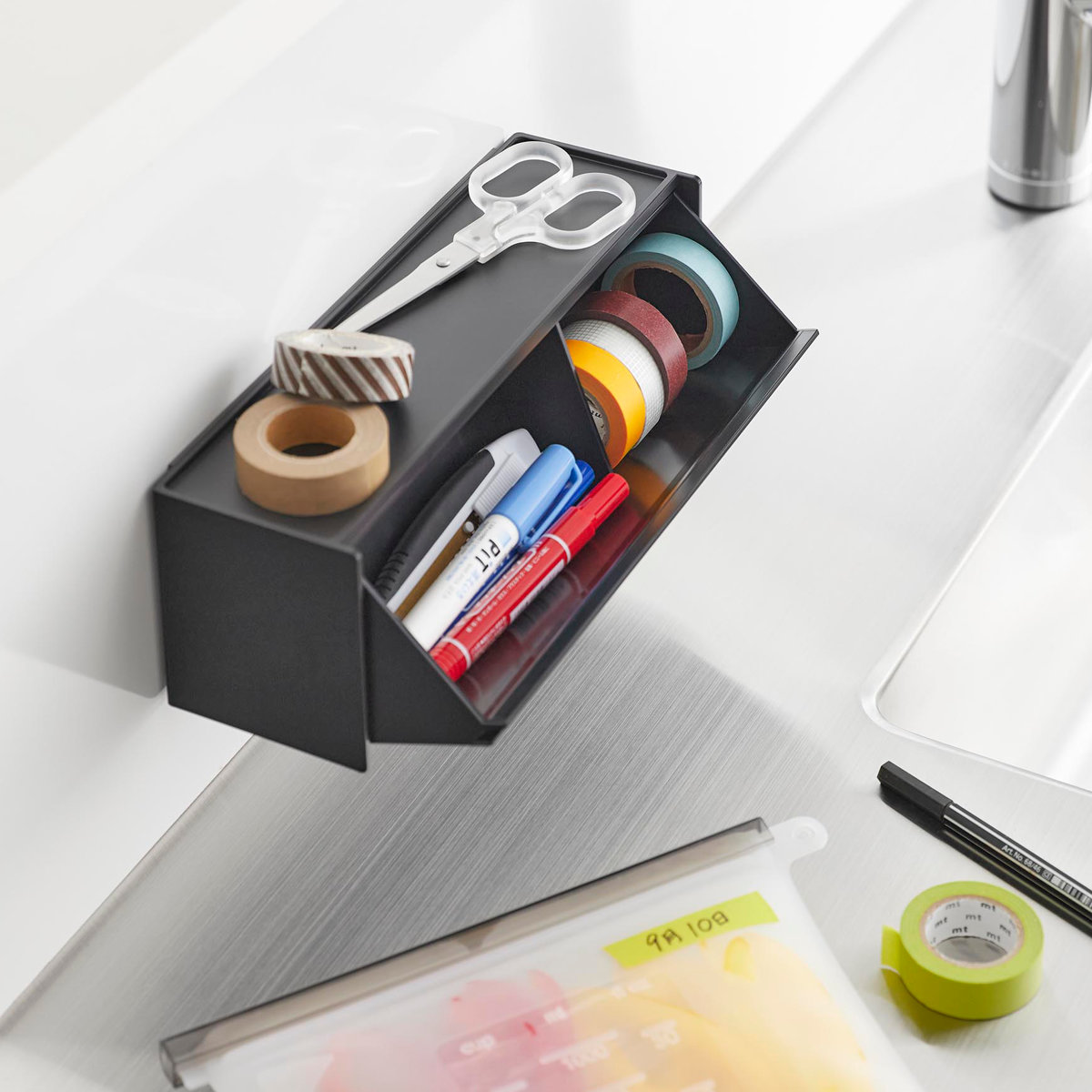 tower 山崎実業 マグネットマスキングテープ収納ケース タワー