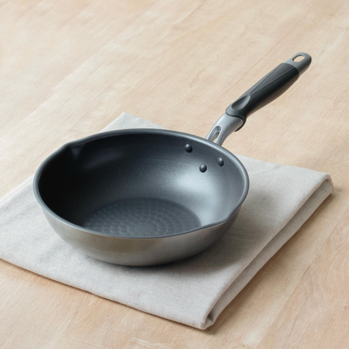 竹原製缶 フライパン 24cm 深型 IH対応 霞 日本製 （ ガス火対応