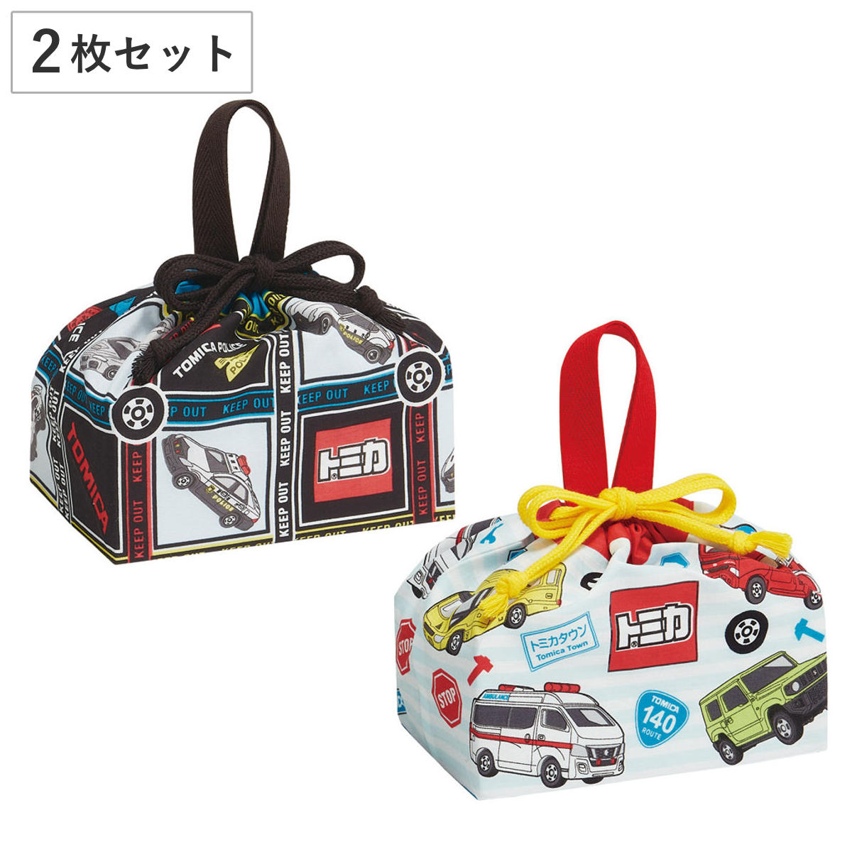 スケーター 弁当袋 ランチ巾着 2枚セット トミカ （ お弁当袋 給食袋