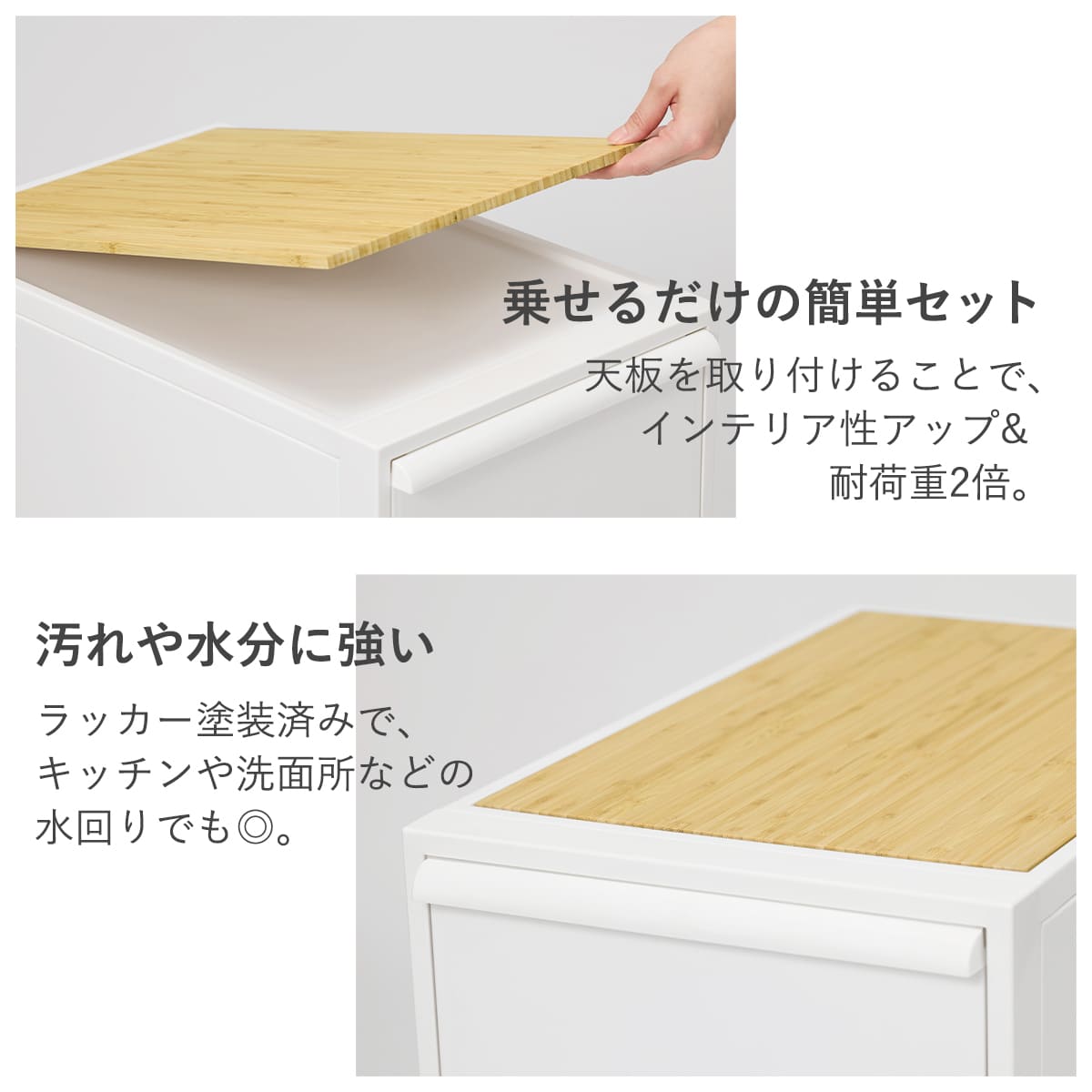 Like-it（ライクイット） 収納ケース 天板付き 同色3個セット 引き出し
