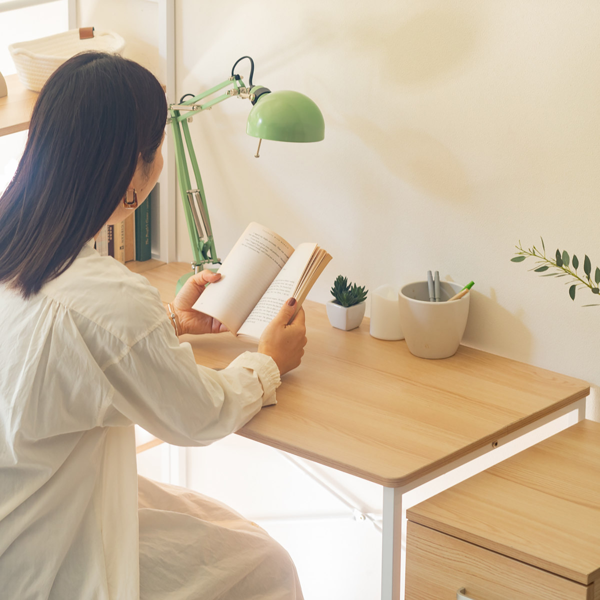 【直接引き渡し】ワークデスク　シンプルデスク　パソコンデスク デスク 幅90 木製 天然木 引出し付き 机 引き出し シンプルデスク 書斎