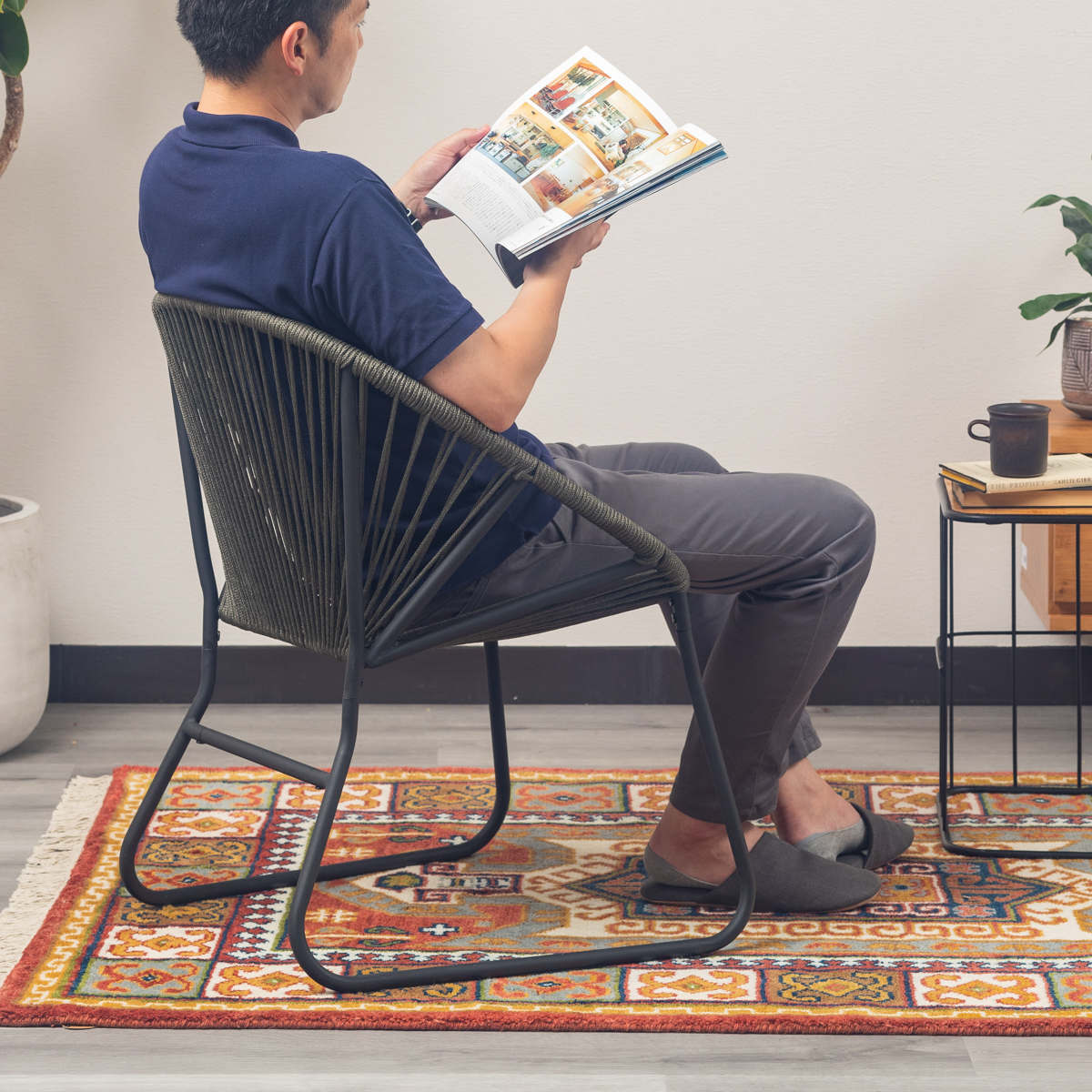 チェア 座面高43.5cm ロープチェア ダフネ （ チェアー イス 椅子 1人