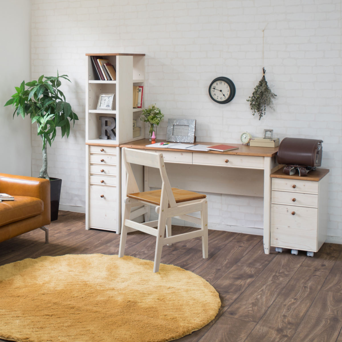 学習机 幅120cm 引出し付 トライP （ デスク 学習デスク 机 勉強机