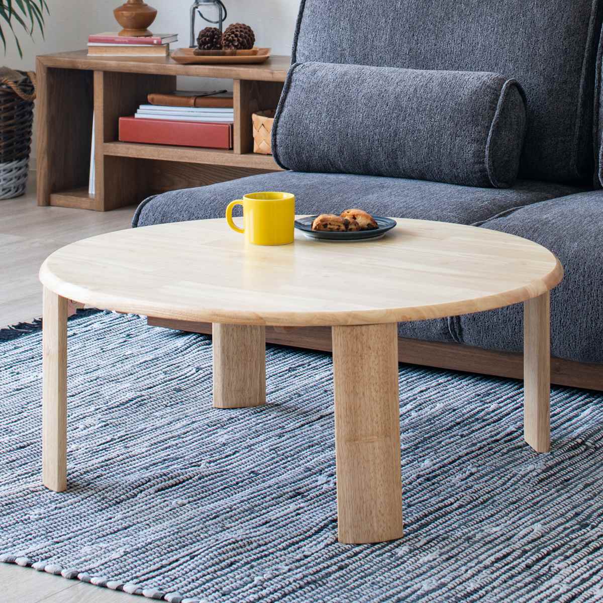 ローテーブル 円型 座卓 折りたたみ 直径80cm バーグ2 （ リビング