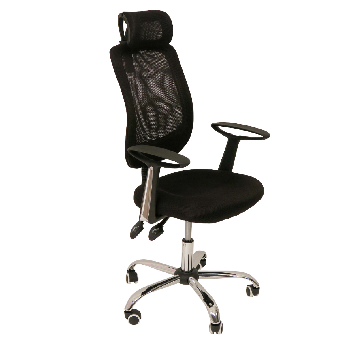 オフィスチェア メッシュ 昇降式 座面高45〜55cm ハイバックタイプ ヘッドレスト付 コンフォート （ ワークチェア パソコンチェア 肘掛け リクライニング機能 ）
