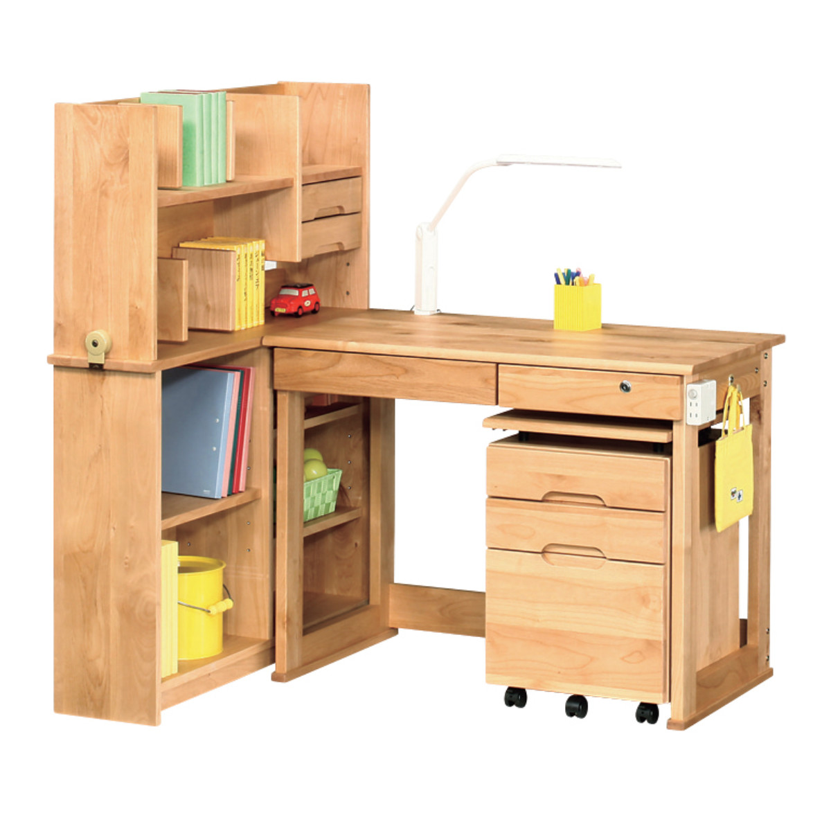 学習机 シンプル 幅100cm 奥行55cm 引出し付 レオ （ デスク 学習