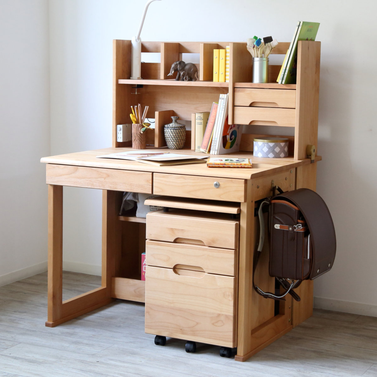 デスクワゴン 昇降付 キャスター付 3段 幅42cm レオ （ ワゴン サイド