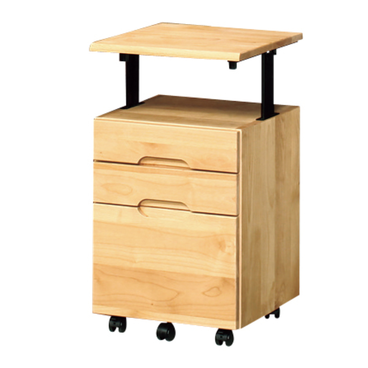 デスクワゴン 昇降付 キャスター付 3段 幅42cm レオ （ ワゴン サイド