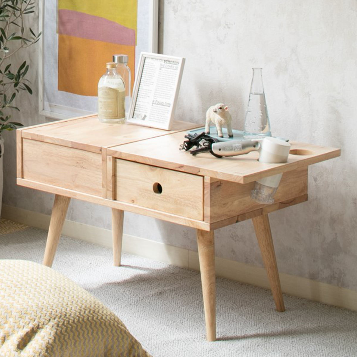 ドレッサー テーブル 幅75cm ドライヤーホルダー付 NATURAL SIGNATURE