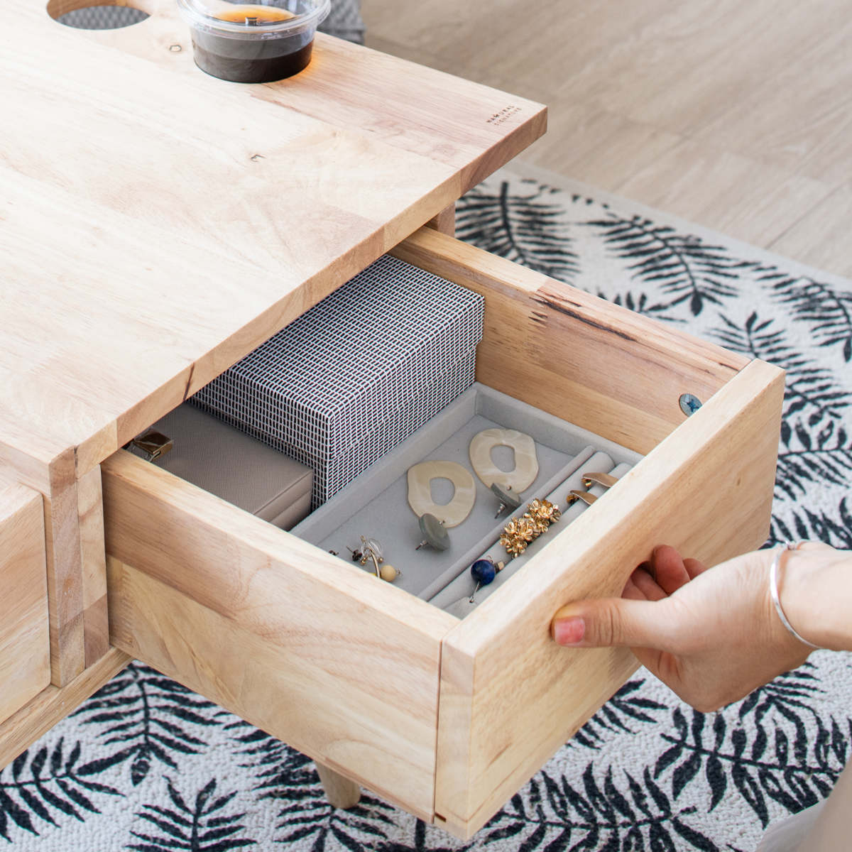 ドレッサー テーブル 幅75cm ドライヤーホルダー付 NATURAL SIGNATURE