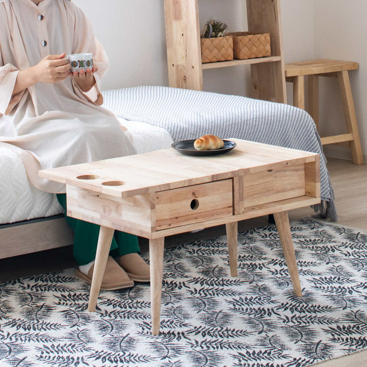 ドレッサー テーブル 幅75cm ドライヤーホルダー付 NATURAL SIGNATURE