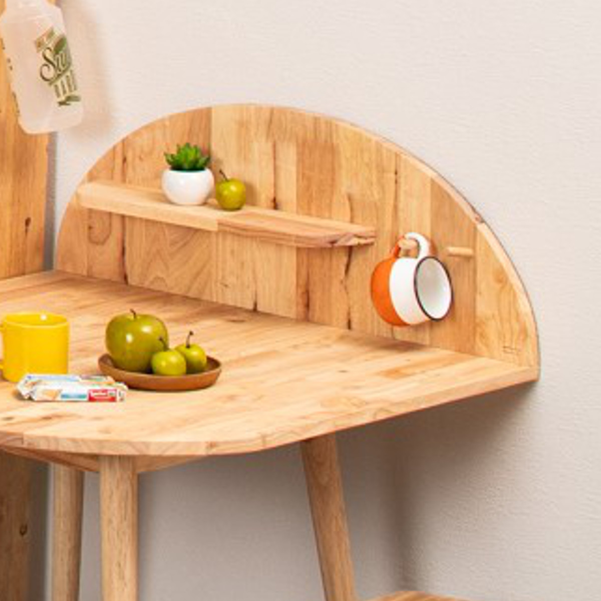 ダイニングテーブルセット 2人掛け 3点セット テーブル幅80cm 半円型