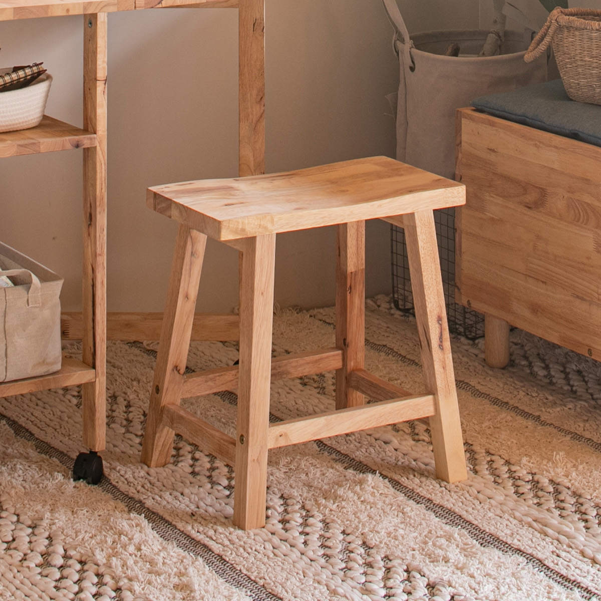 スツール 高さ45cm 木製 NATURAL SIGNATURE （ 木製スツール チェア