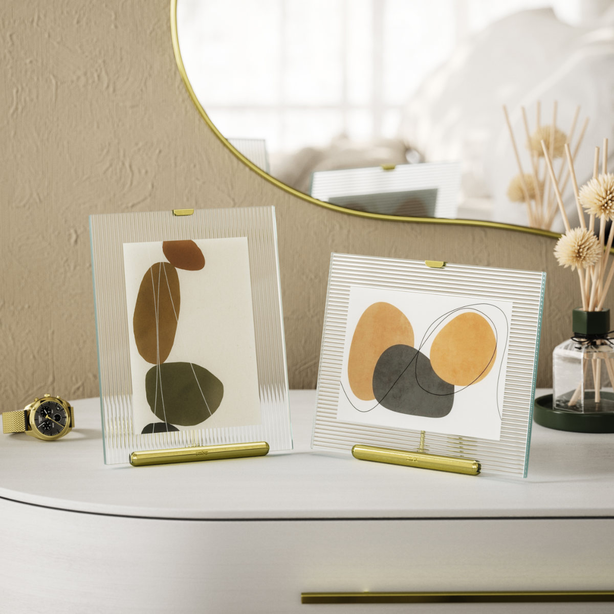 Umbra（アンブラ） フルート フォトフレーム ガラス スチール 20×23cm