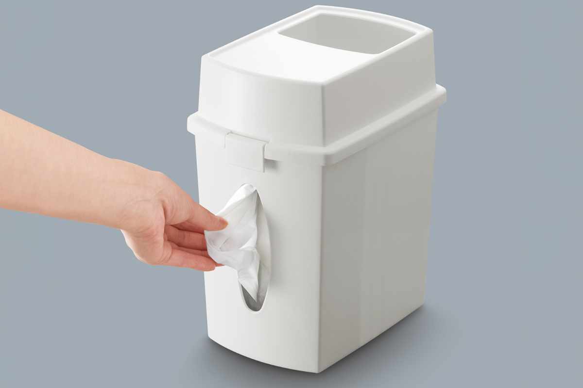 不動技研 花粉症ゴミ箱 ティッシュケース付き ダストボックス