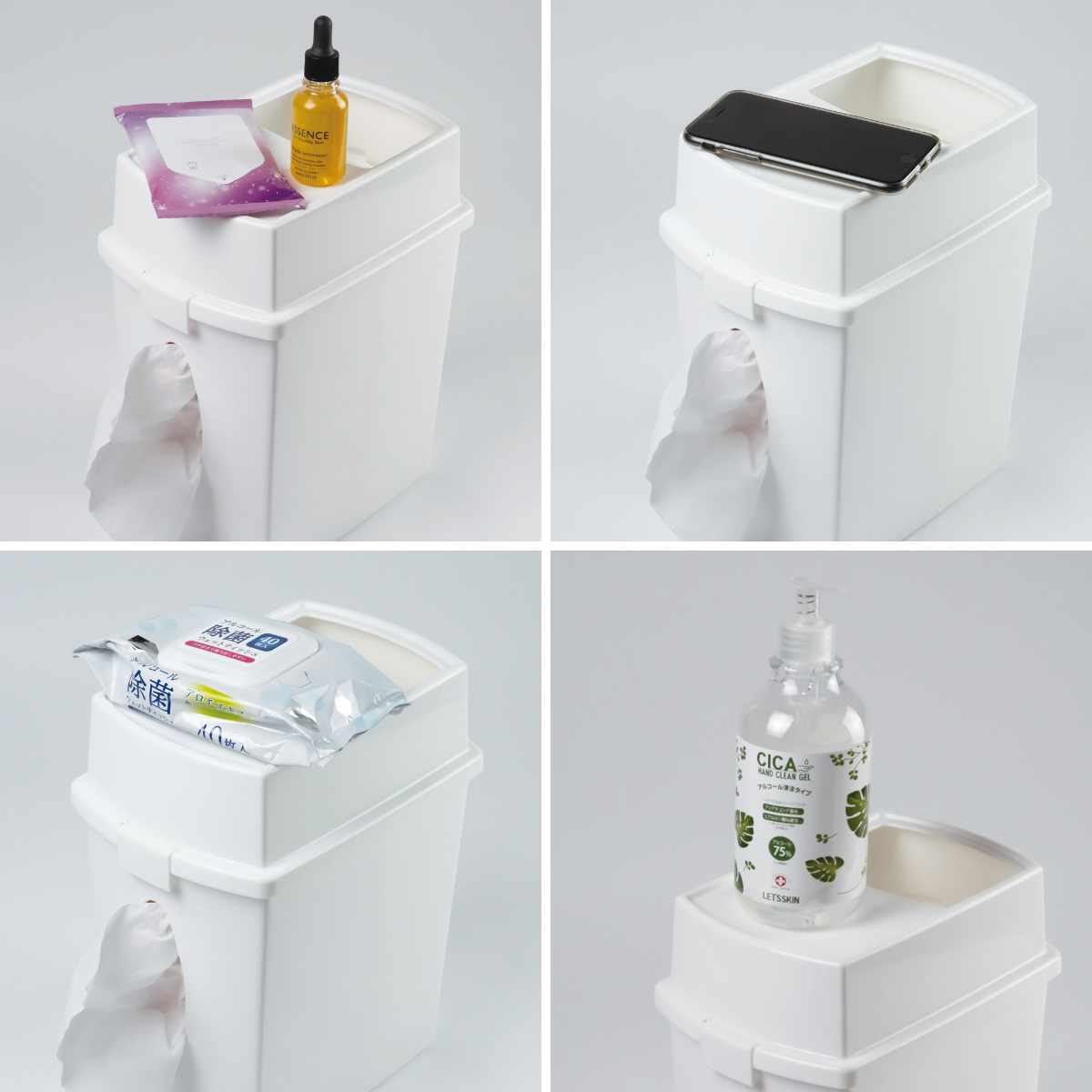 不動技研（FUDOGIKEN） 花粉症ゴミ箱 3L ティッシュケース付き