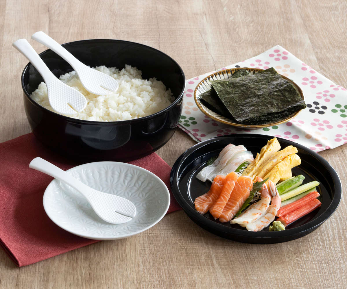 パール金属 寿司桶 すしパーティー プラスチック 手巻き寿司 5点セット