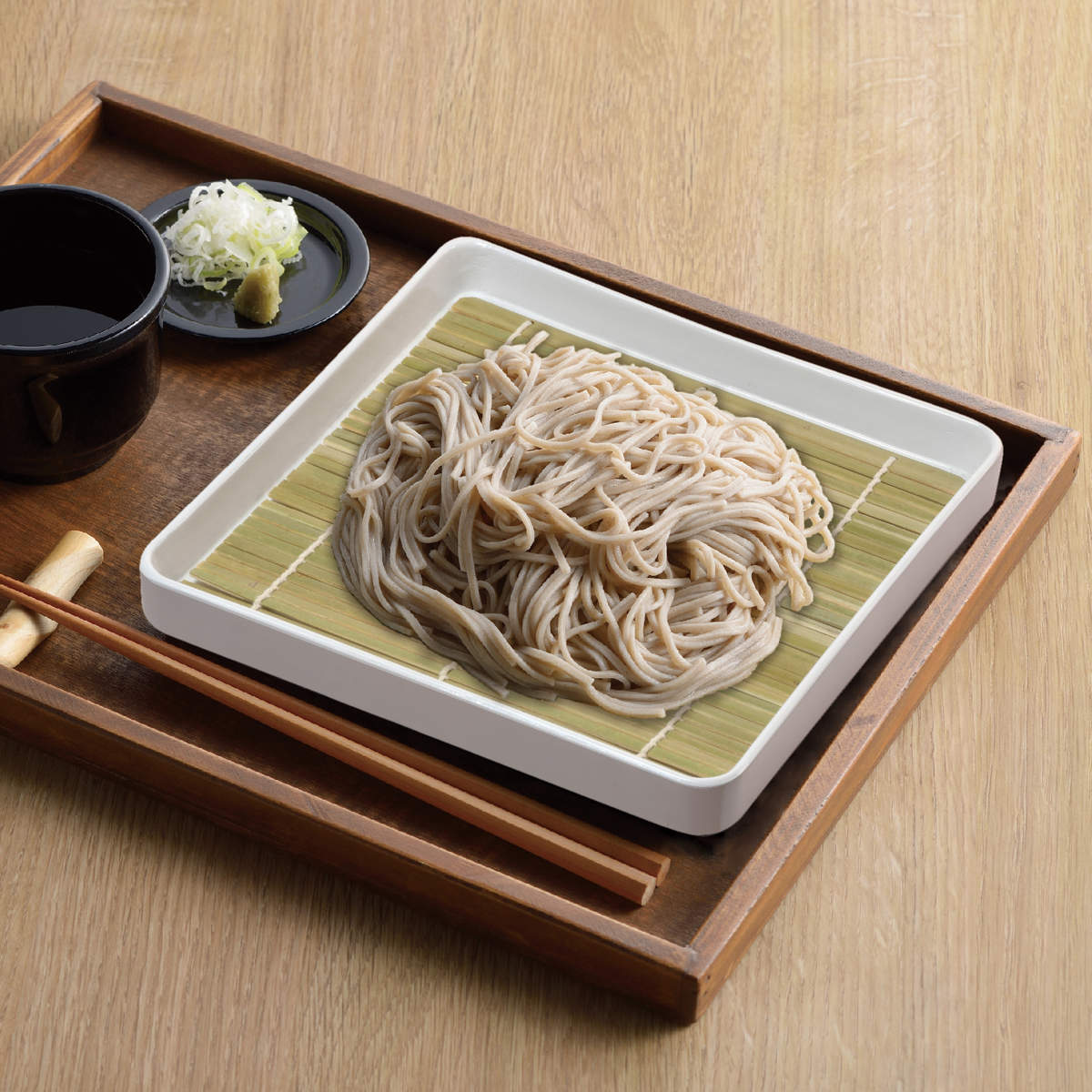 そうめん　おそば　食器　陶器 パール金属 そば皿 涼味家 陶器製 角 竹製すのこ付き （ 麺皿 そうめん