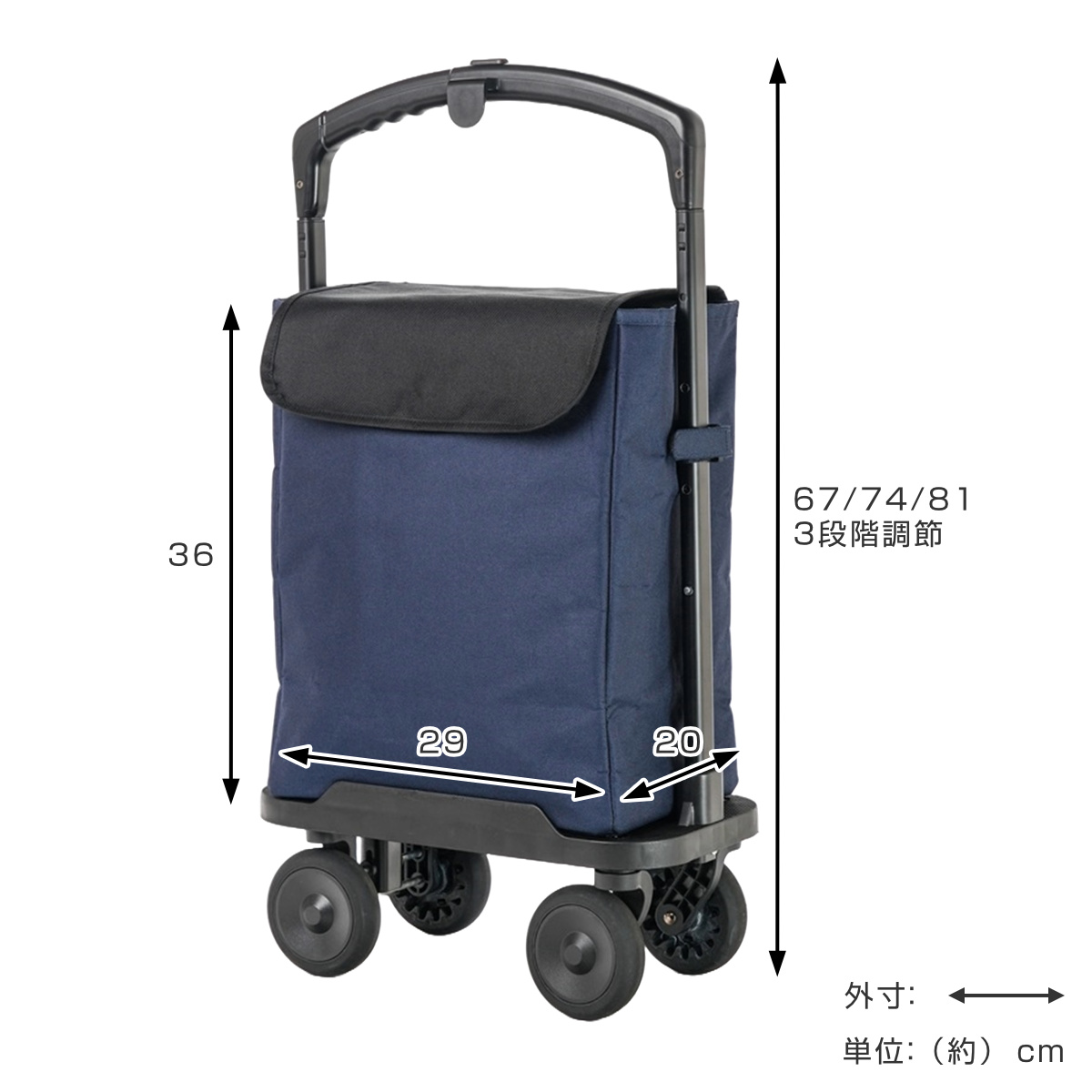 フジホーム ショッピングカート 保冷仕様 メッシュバック付き 3段階 高