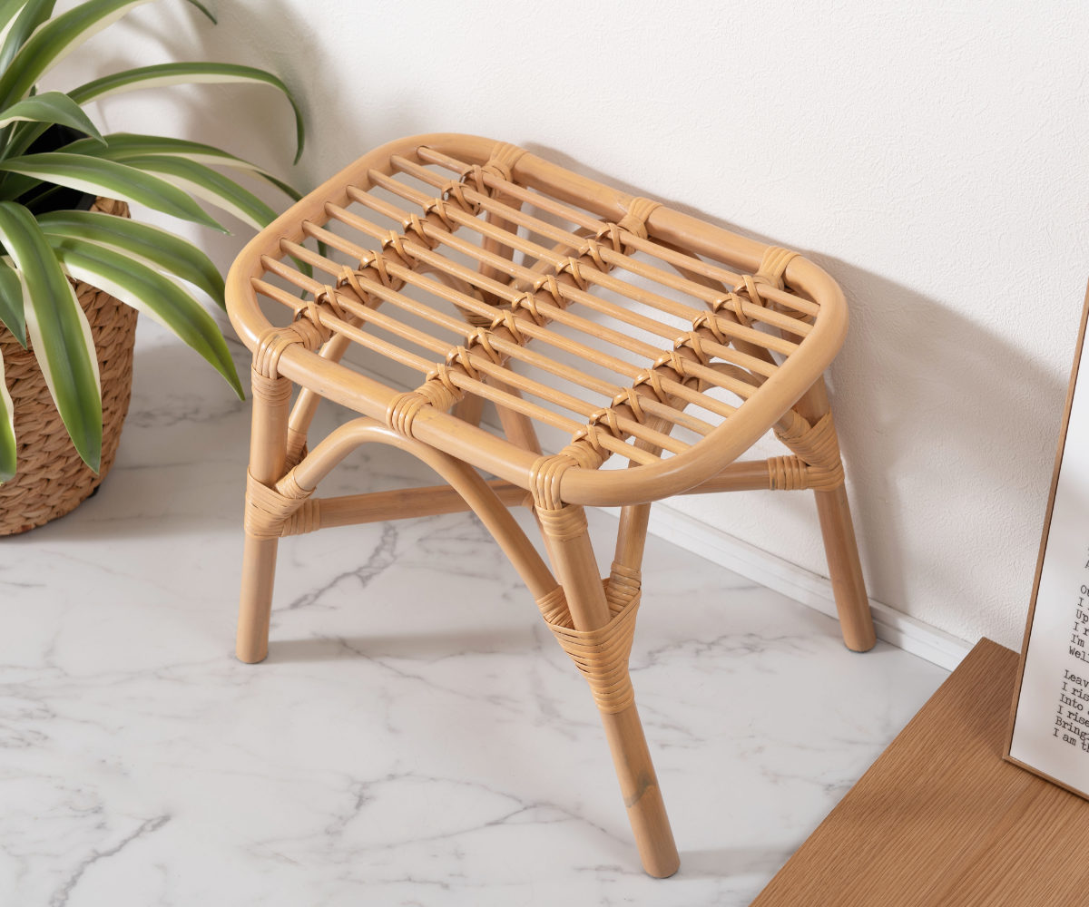 東谷 籐 スツール 座面高36cm 天然木 （ ベンチ 籐家具 ラタン イス