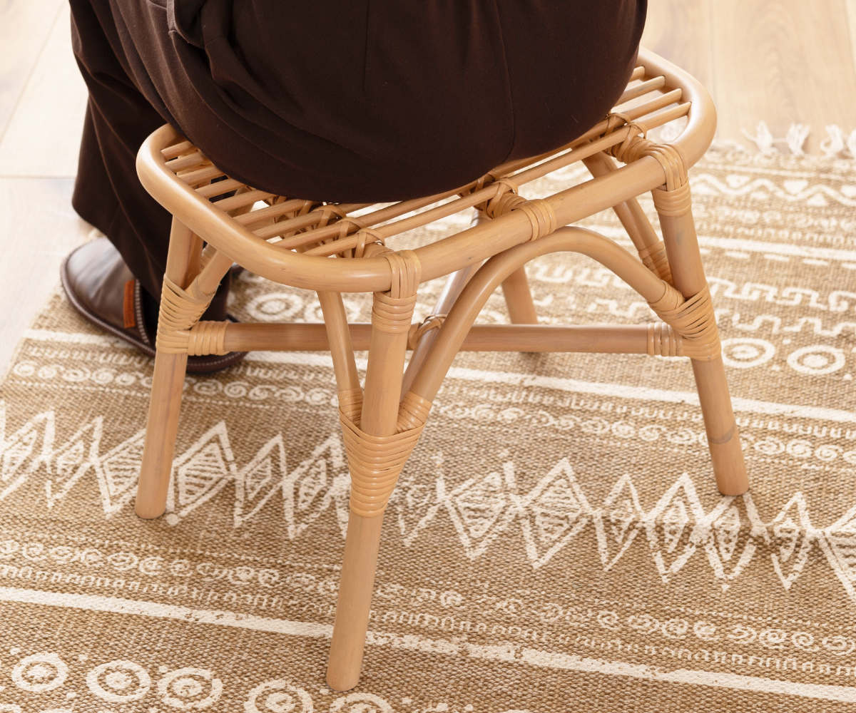 東谷 籐 スツール 座面高36cm 天然木 （ ベンチ 籐家具 ラタン イス