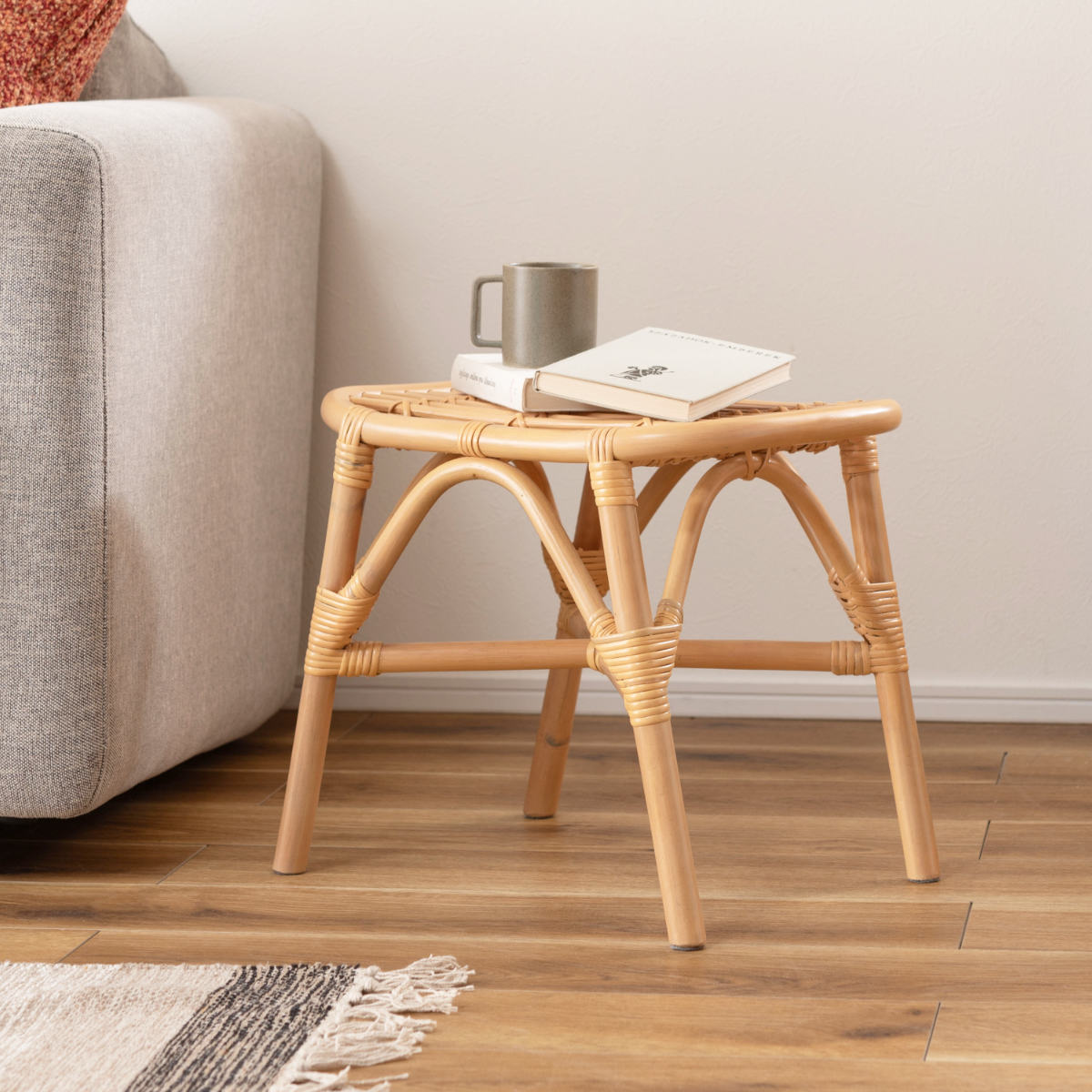 東谷 籐 スツール 座面高36cm 天然木 （ ベンチ 籐家具 ラタン イス