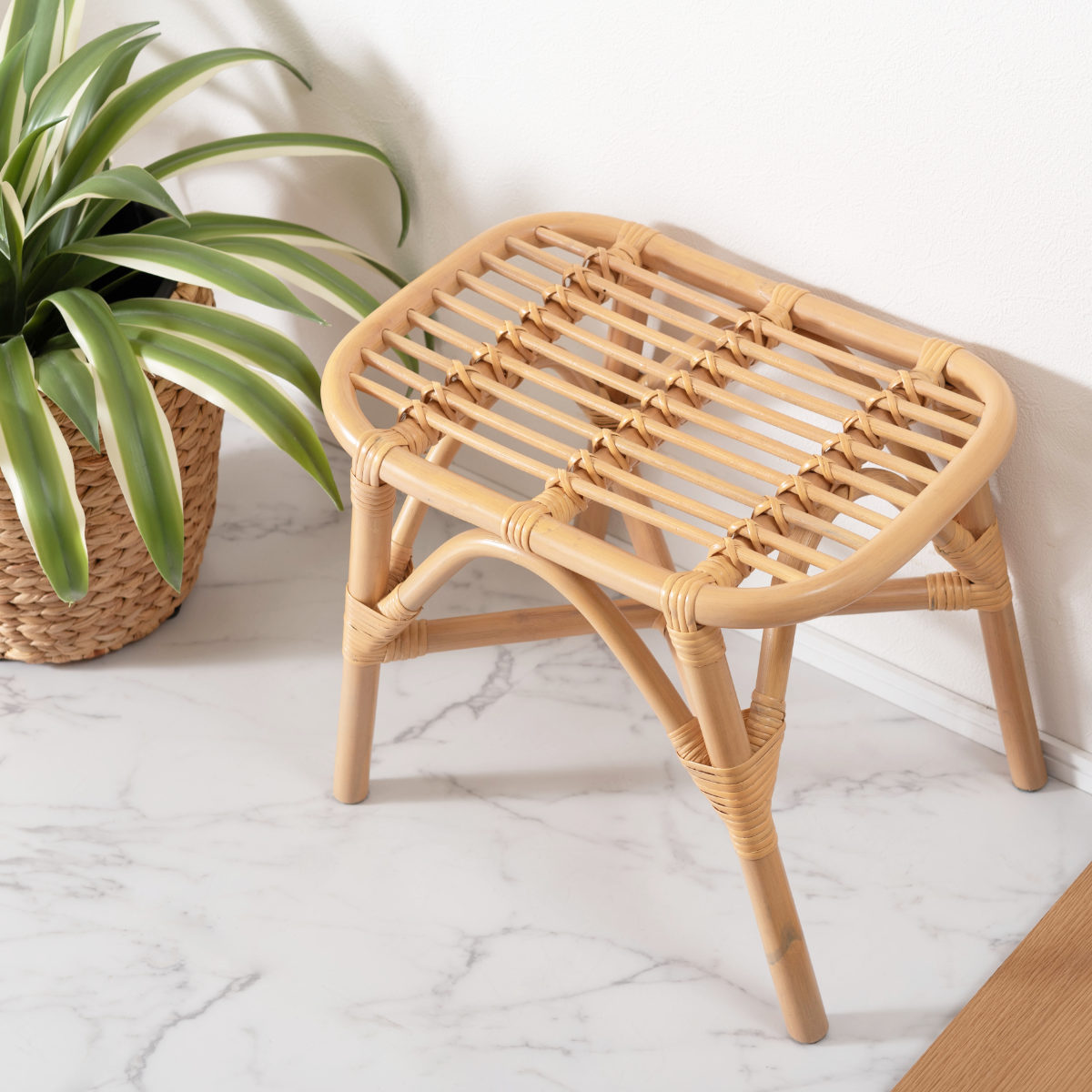 東谷 籐 スツール 座面高36cm 天然木 （ ベンチ 籐家具 ラタン イス