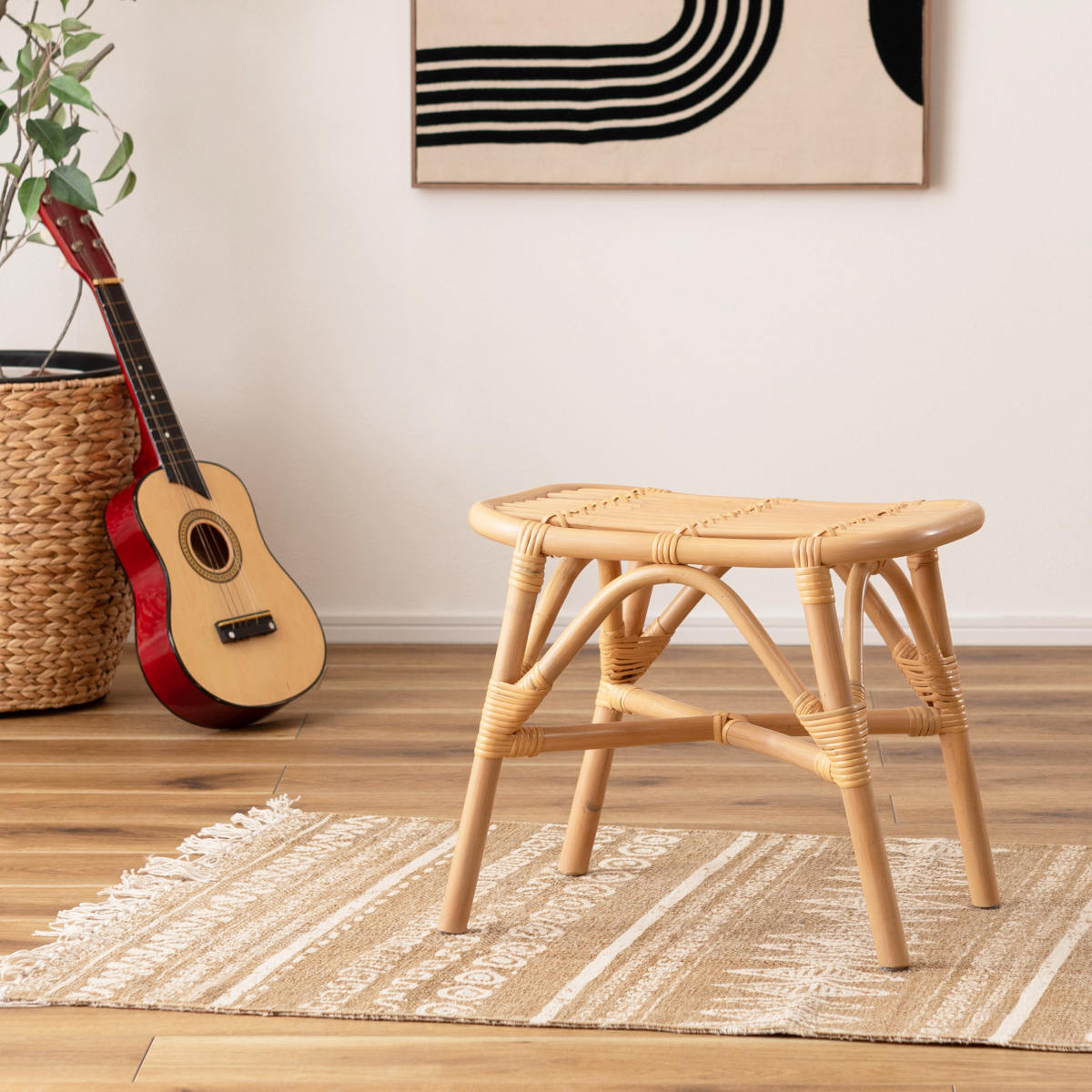 東谷 籐 スツール 座面高36cm 天然木 （ ベンチ 籐家具 ラタン イス