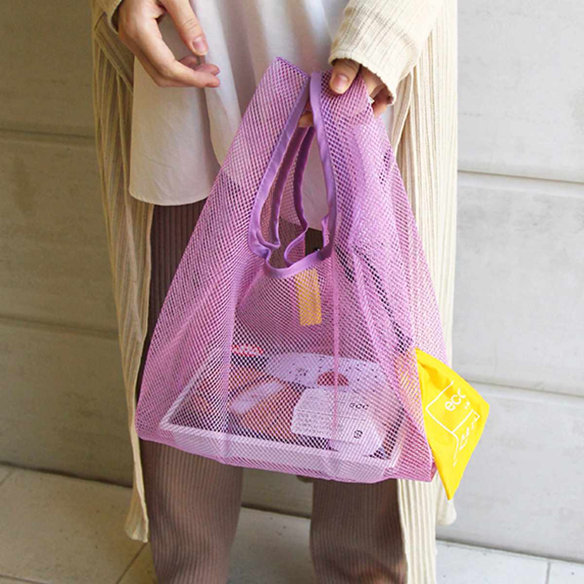 nicott（ニコット） エコバッグ ET メッシュ BAG マチ付き 収納袋付き 