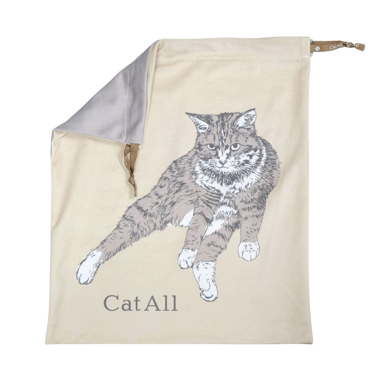 nicott（ニコット） ポーチ キャットオール フェイス 巾着 Lサイズ