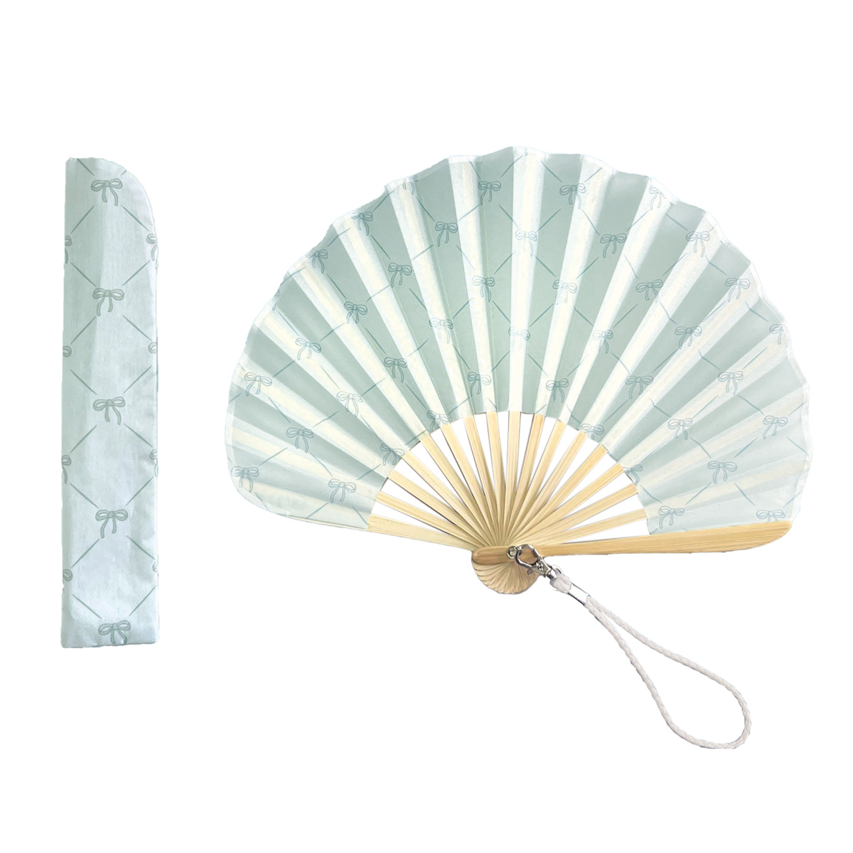 nicott（ニコット） 扇子 リボン 扇子＆ケースセット ストラップ付