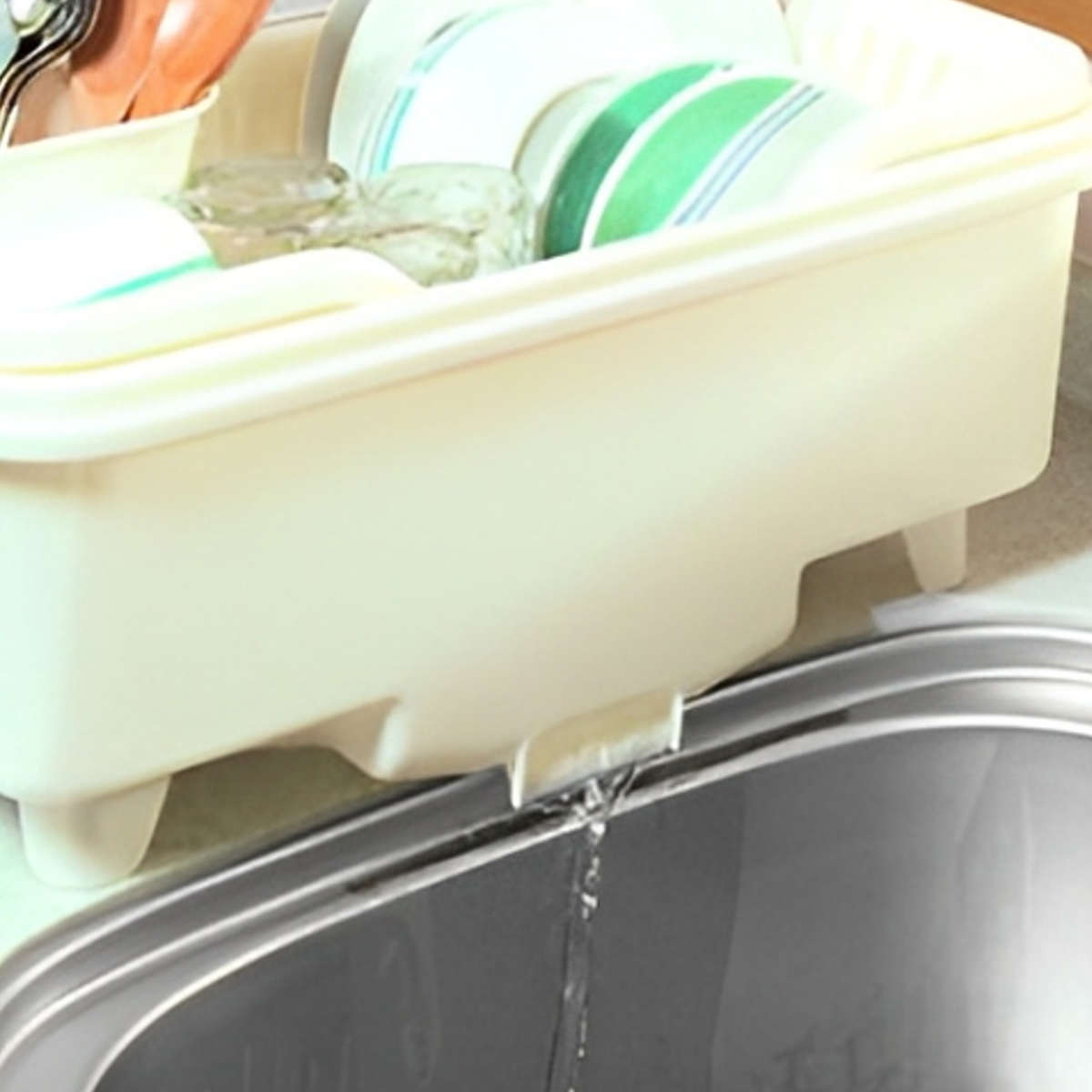 サンコープラスチック 水切りカゴ 皿立て 水切り 流 フード付 中サイズ