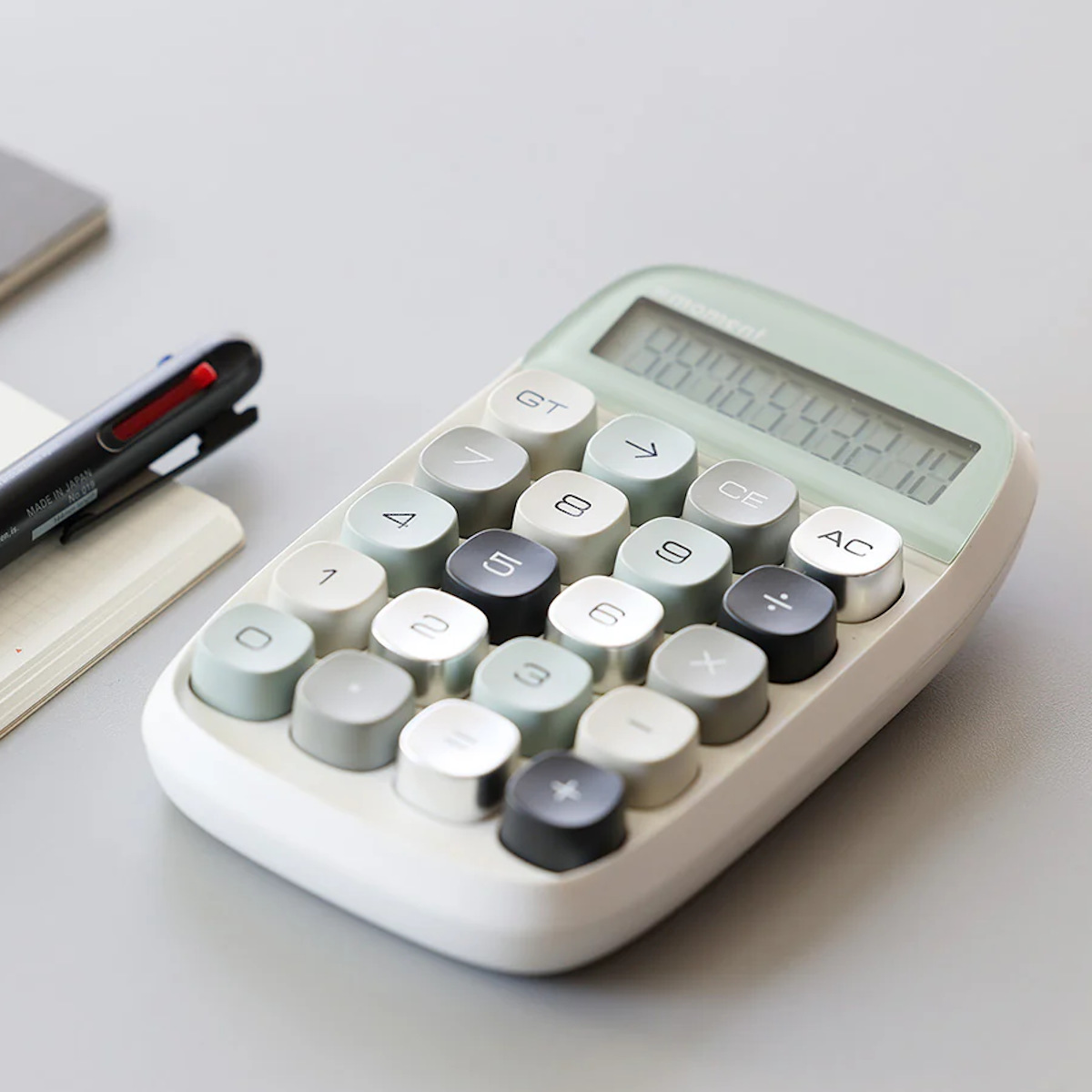 magnet 電卓 イコール モーメント ホワイト ピンク コンパクト