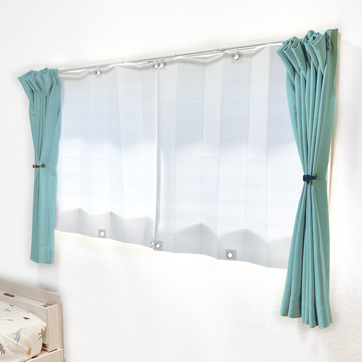 遮熱カーテン 遮熱 ブラインドシート 91×90cm 2枚組 腰高窓 （ 遮光