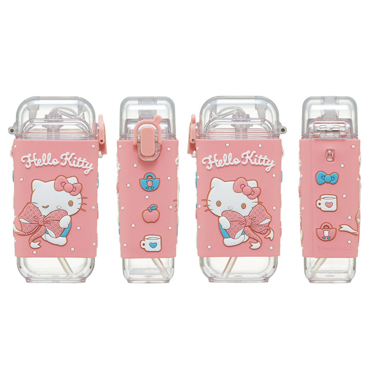 スケーター 水筒 260ml スクエアストローボトルS キティビックリボン