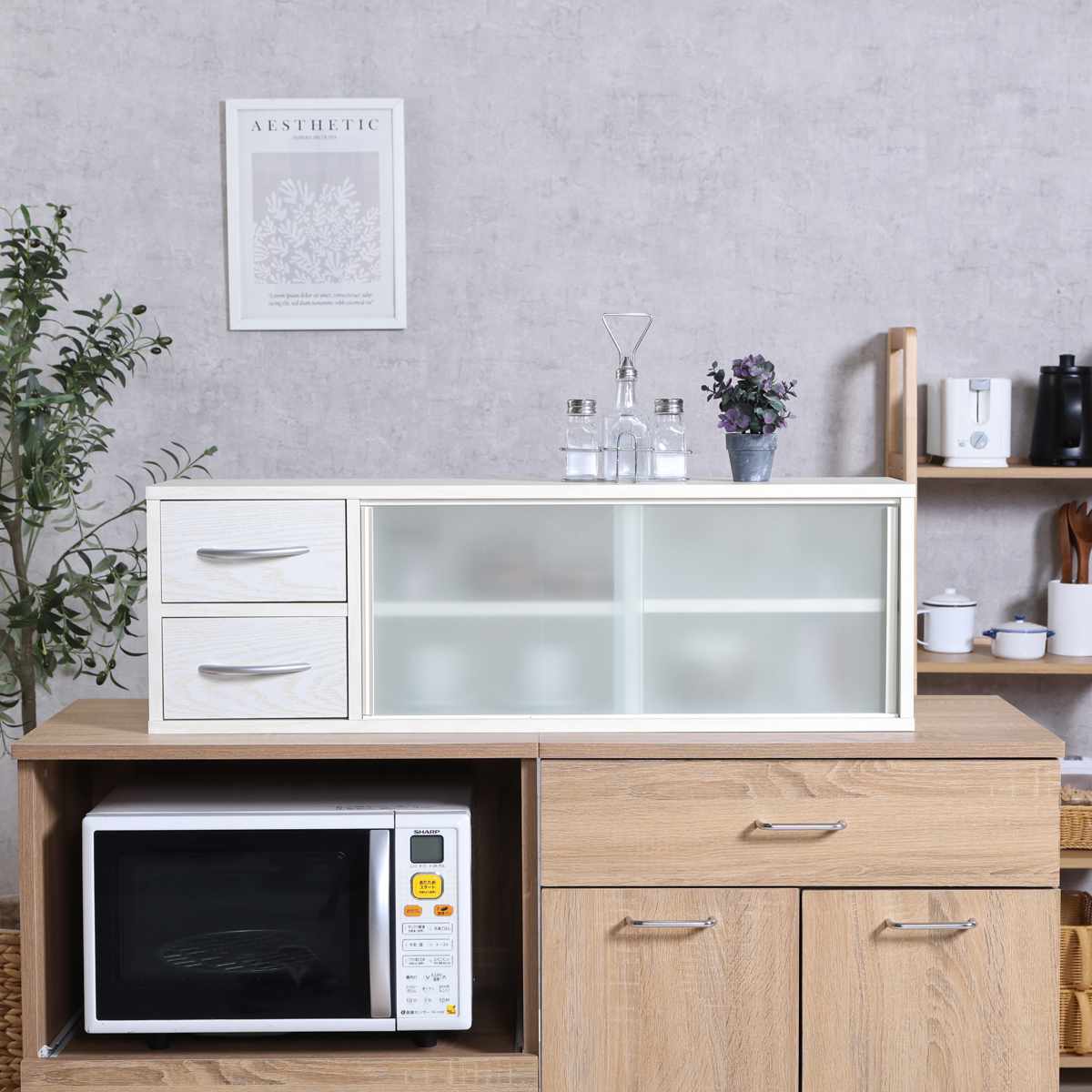 不二貿易（Fuji Boeki） 両側から取り出せる カウンター上 収納ラック