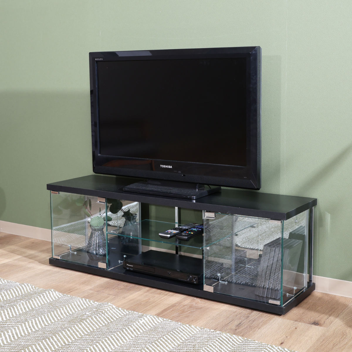 不二貿易（Fuji Boeki） テレビ台 幅110cm ガラスコレクションケース