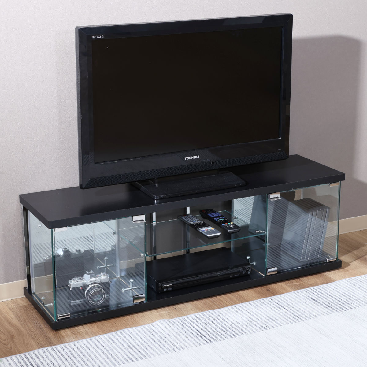 不二貿易（Fuji Boeki） テレビ台 幅110cm ガラスコレクションケース