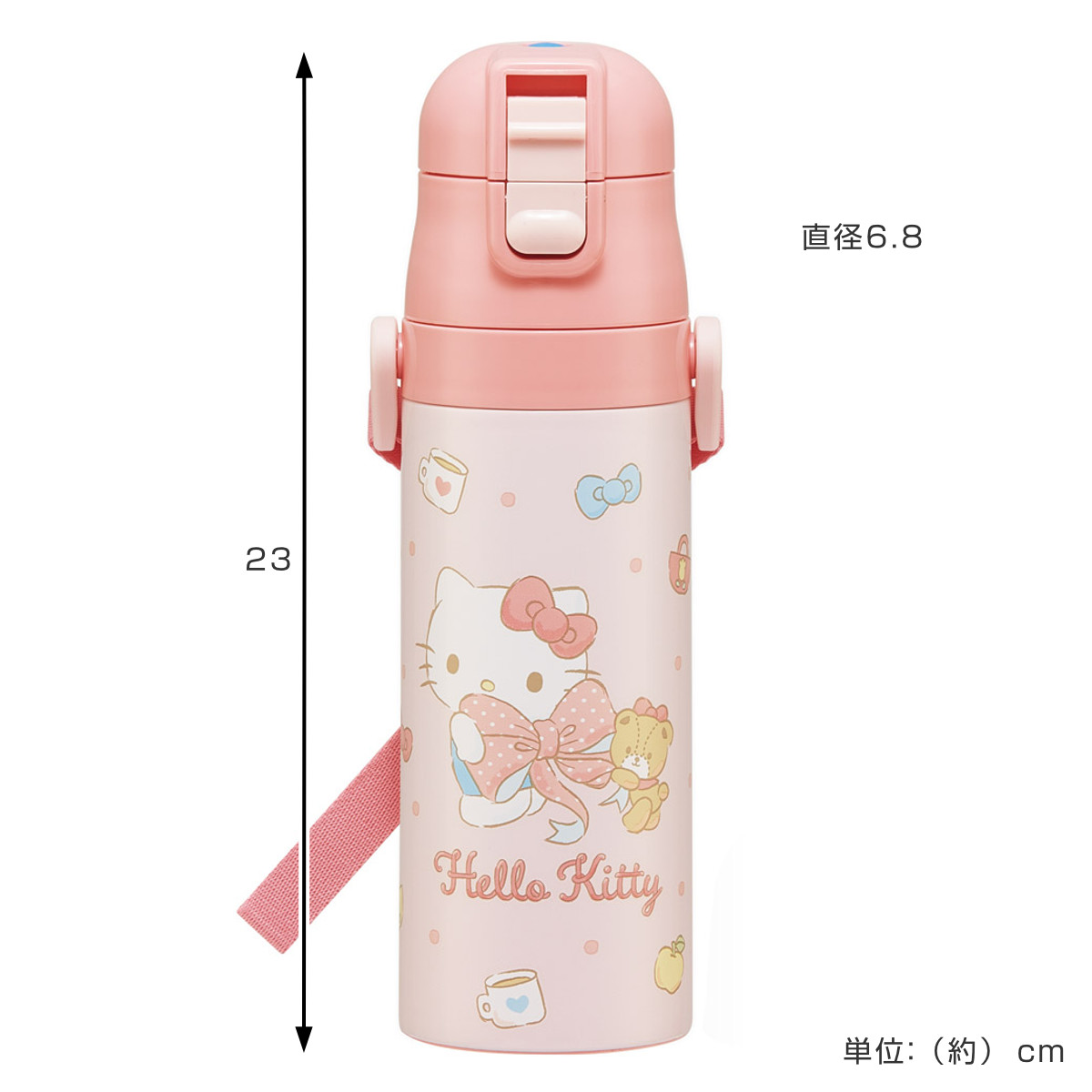 スケーター 水筒 470ml 超軽量ダイレクトボトル キティビックリボン