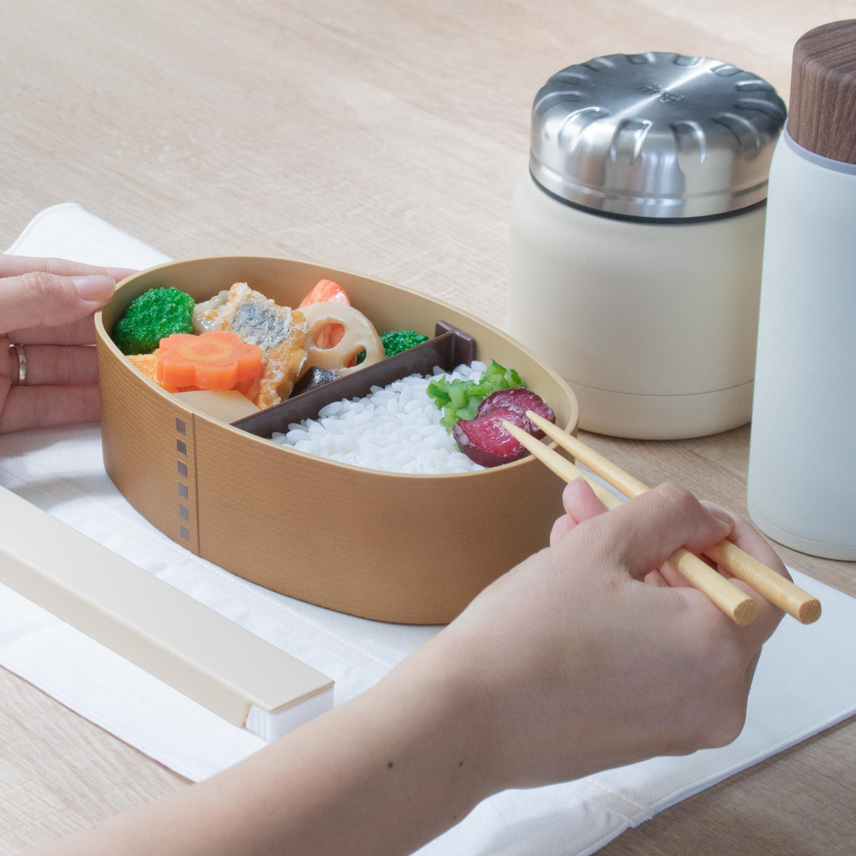 EARTH COLOR 弁当箱 780ml Woody 抗菌わっぱ弁当L （ お弁当箱 ランチ