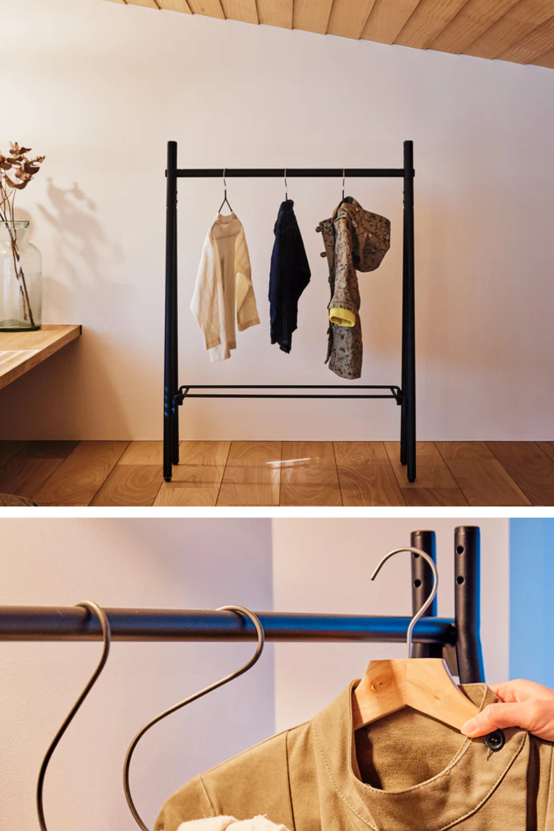 ハンガーラック 燕三条製 RACK A シェルフボード ミニ 棚付 幅65cm