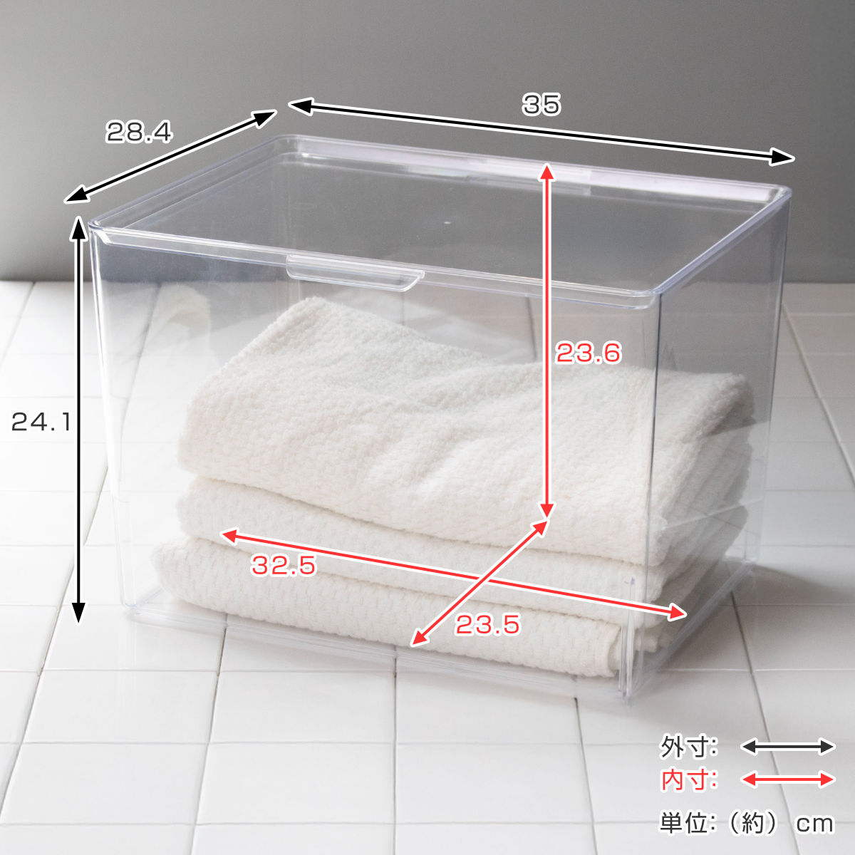 SANKA 収納ボックス スケルトンボックス L クリア 3個セット 幅35×奥行