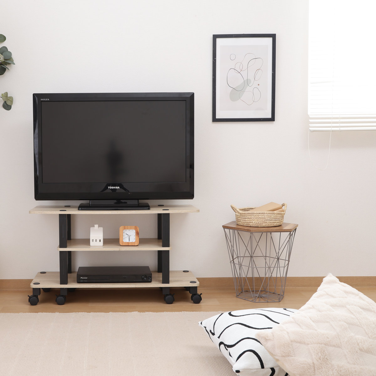 星ママ　テレビボード テレビラック テレビ台 幅　80ｃｍ 不二貿易（Fuji Boeki） テレビ台 幅80cm 工具不要 キャスター付 FIT