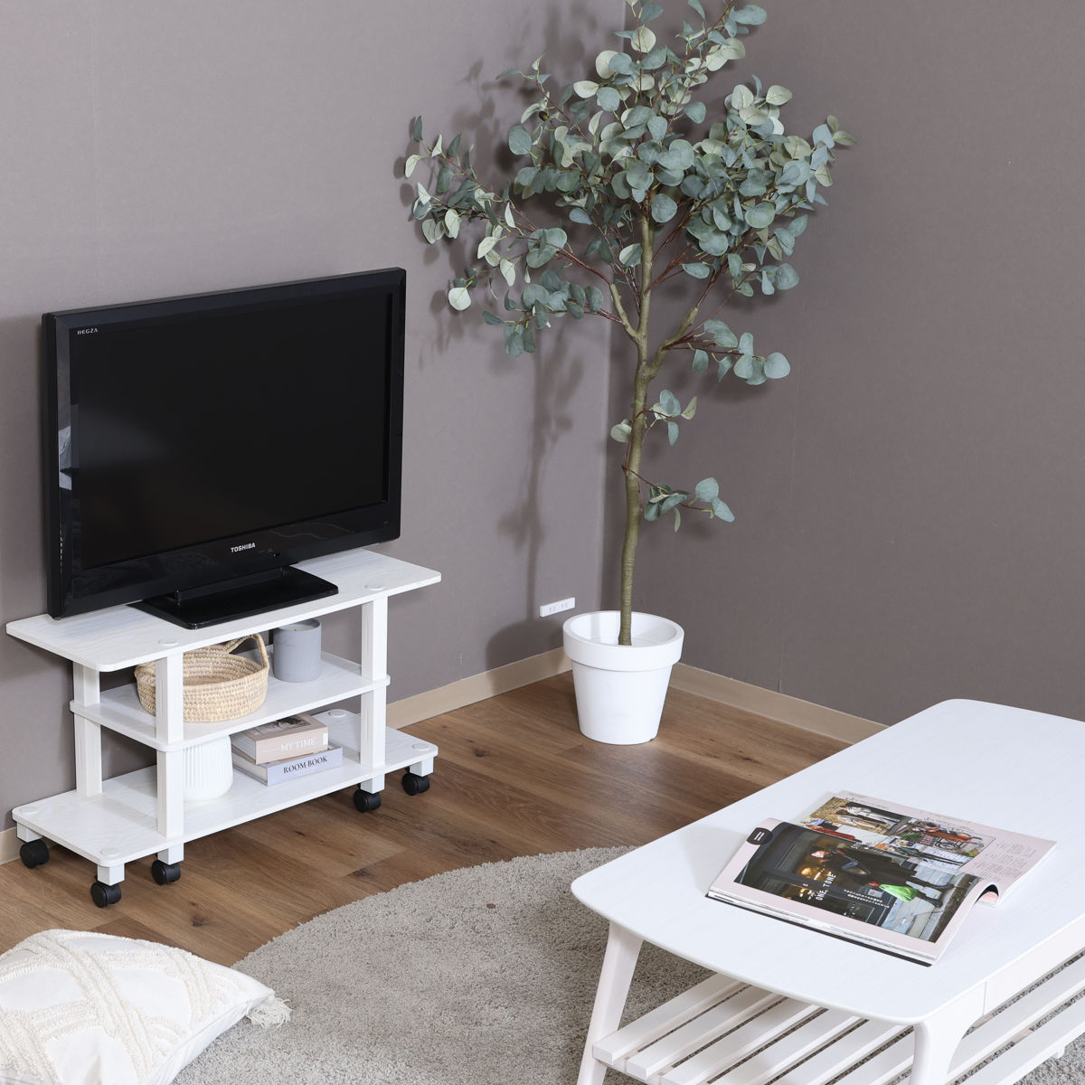 不二貿易（Fuji Boeki） テレビ台 幅80cm 工具不要 キャスター付 FIT