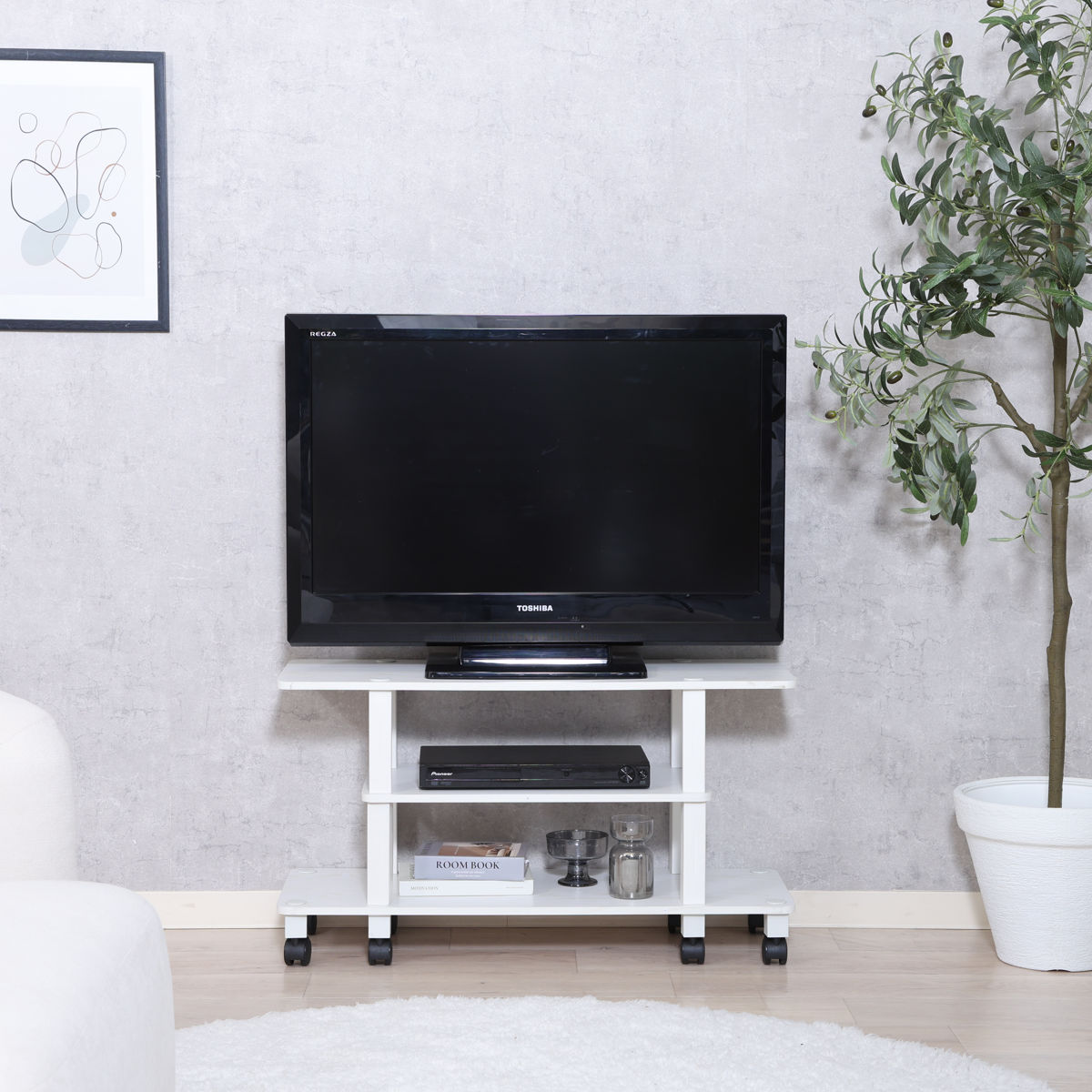 不二貿易 キャスター付きテレビ台 コーナータイプ 工具不要で組み立て簡単 幅80 Amazon.co.jp: 不二貿易 キャスター付きテレビ台 コーナータイプ 工具